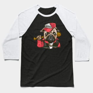 Gangster pug dog Baseball T-Shirt